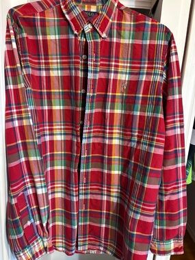 Polo by Ralph Lauren Red Green Plaid Button-Down Shirt